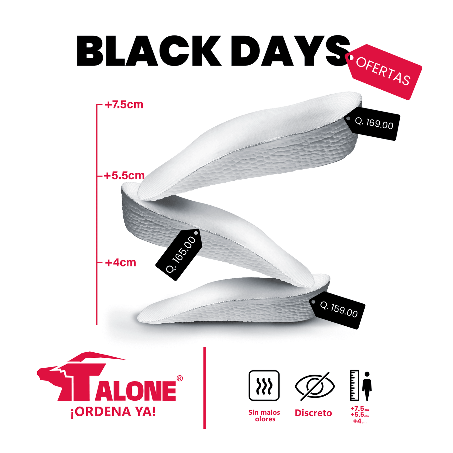 Plantillas TALONE® +Altura (3 medidas distintas)